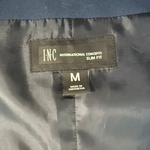 INC International Concepts Navy Blue Slim Fit Button Up Pockets Suit Vest size M - Picture 5 of 11